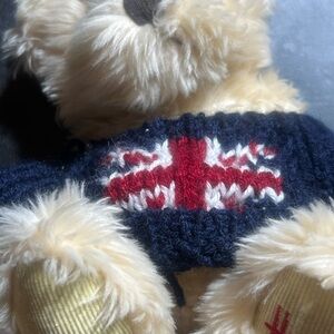 Harrods Cream and Red Plush Paw